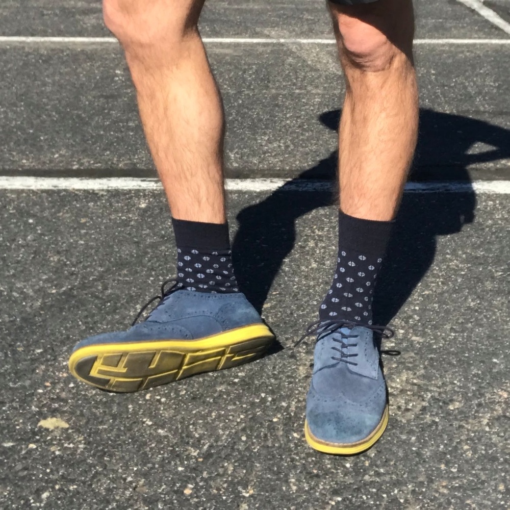 Aldo Blue and Yellow Suede Wingtips - Picture 7 of 7